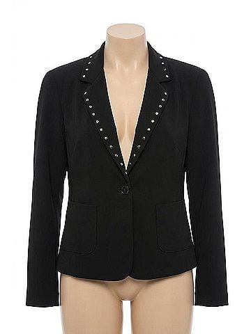 Joseph Ribkoff Studded Fitted Blazer Jacket in Black (view 1)