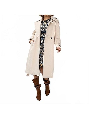 ESQUALO Tenna Trench Coat in Bisquit (view 2)