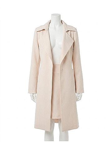 ESQUALO Cira City Twill Coat in Sand (view 1)