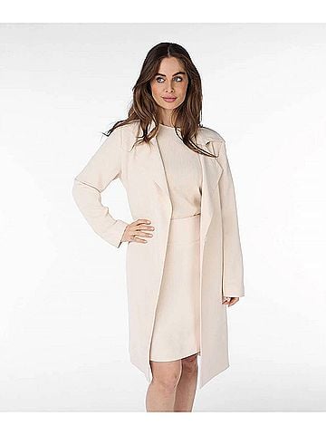 ESQUALO Cira City Twill Coat in Sand (view 2)