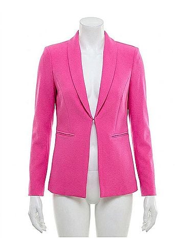 Nicole Miller Isla Stretch Crepe One Button Blazer in Nm Precious Pink (view 1)