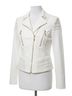 Frank Lyman Design Solid White Zip Front Woven Jacket in Off White Size M - photo 1