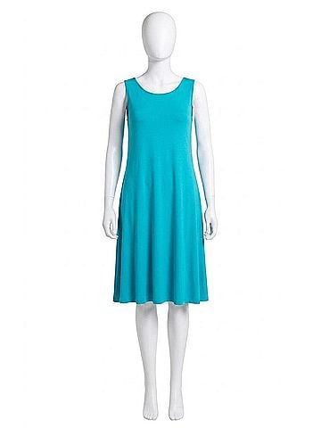 Sympli Bamboo Tank Dress Short in Turquoise (view 1)