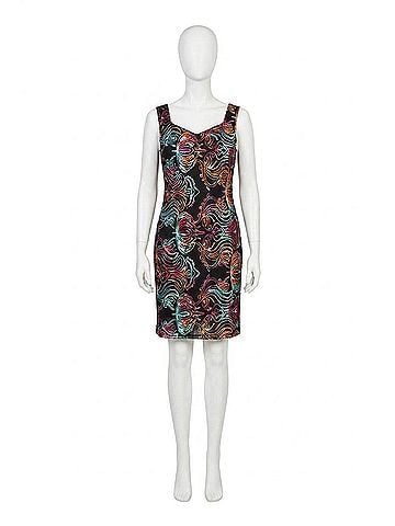 Frank Lyman Design Floral Bodycon Knee-Length Dress in Black/Multi (view 1)