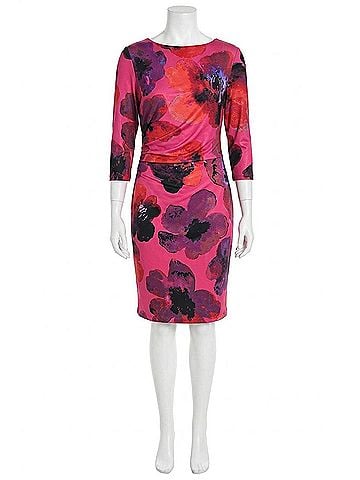 Frank Lyman Design Knee-Length Sheath Dress in Fuchsia/Purple (view 1)