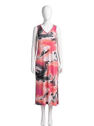 Sympli Reversible Slit Tank Dress in Marble (view 1)