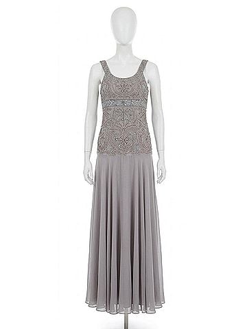 Sue Wong Women's Long Dress in Platinum (view 1)