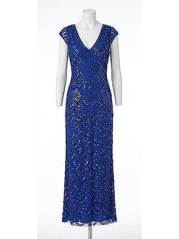 Sue Wong Women's Long Dress in Sapphire (view 1)