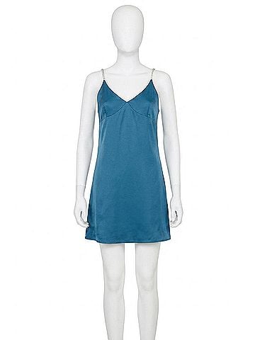She + Sky Taylor Slip Dress in Teal (view 1)
