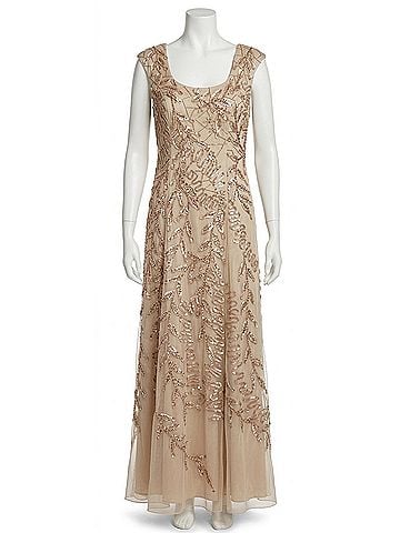 Sue Wong Women's Long Dress in Beige (view 1)
