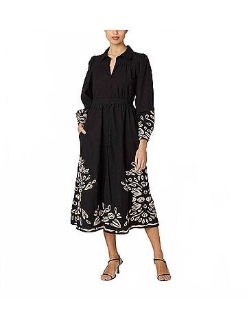 Cleobella Elyse Midi Dress in Black/Ivory (view 2)