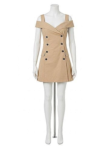 French Connection Light Weight Trench Mini Dress in Beige (view 1)
