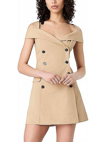 French Connection Light Weight Trench Mini Dress in Beige (view 2)