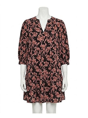 Entro Wild Rosette Floral Mini Dress in Pink / Black (view 1)