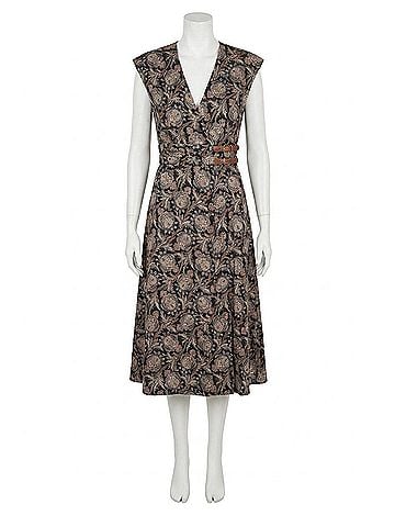 Veronica Beard Nilsen Midi Dress in Black Multi (view 1)