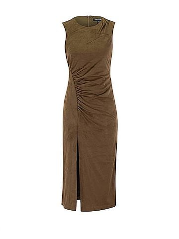 Steve Madden Keegan Faux Suede Midi Dress in Chestnut (view 1)