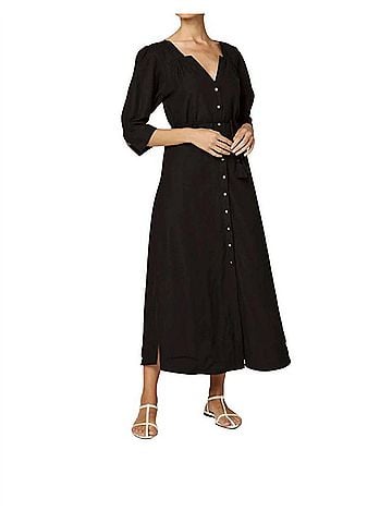 Cleobella Paria Midi Dress in Black Ivory (view 2)