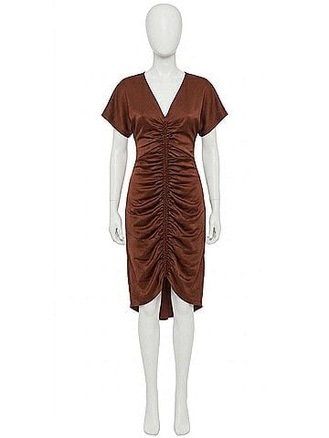 Steve Madden Aimee Faux Suede Dress in Dark Fig (view 1)