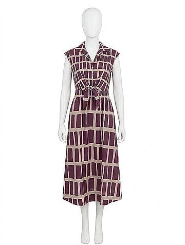Entro Knot Front Dress in Purple (view 1)