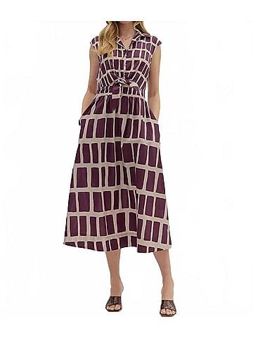 Entro Knot Front Dress in Purple (view 2)