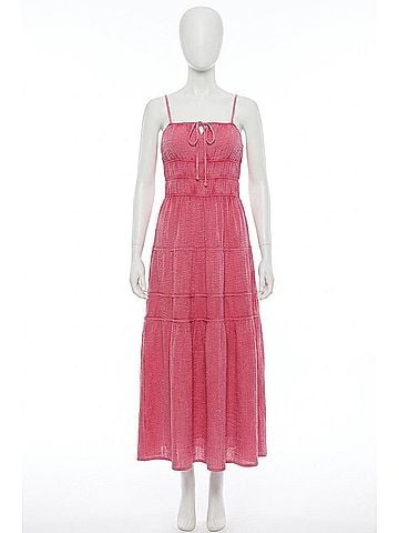 She + Sky Cami Washed Gauze Tiered Dress in Pink (view 1)