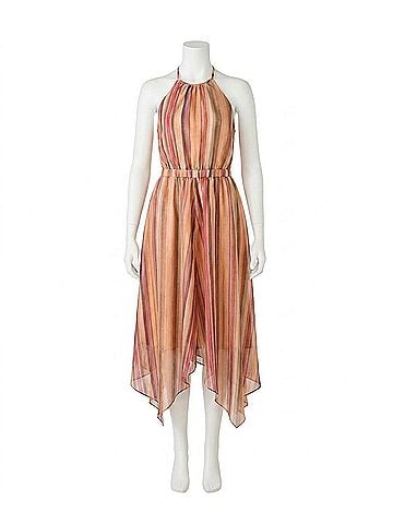 Steve Madden Dalina Stripe Halter Dress in Multi (view 1)