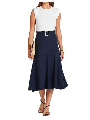 Bishop + Young Kristopher Twofer Midi Dress in Navy (view 2)