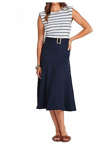 Bishop + Young Kristopher Twofer Midi Dress in Indigo (view 2)