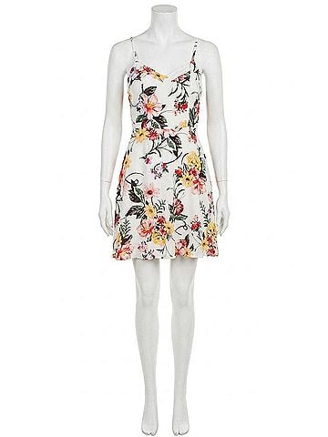 Entro Ready For Spring Floral A-Line Dress in Ivory (view 1)