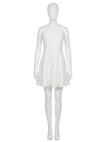 TCEC Solid Sleeveless Mini Dress in White (view 1)
