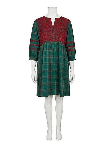 Layers Clothing Helen Mini Dress in Green Plaid (view 1)