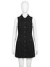 Entro Solid Black Button Front Mini Dress in Black Size M - photo 1
