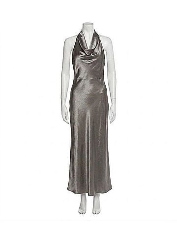 Lucy Paris Debbie Halter Dress in Pewter (view 1)