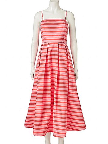 English Factory Margaret Pleated Midi Dress in Pink (view 1)