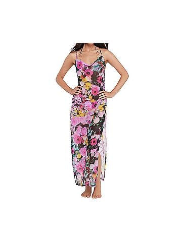 Steve Madden Mesh Cowl Neck Maxi Dress in Dazy Fields (view 2)