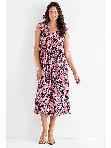 Nic + Zoe Blush Of Spring Dierdre Midi Dress in Pink Multi (view 2)