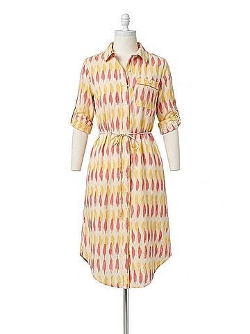 Lilla P Short Sleeve Shirt Dress in Taffy Ikat (view 1)