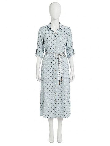 Nic + Zoe Clipped Dot Liana Shirt Dress in Blue Multi (view 1)