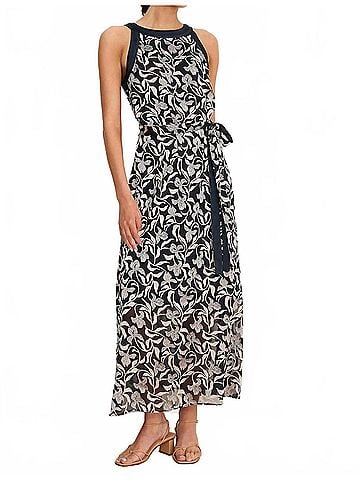Nic + Zoe Floral Burnout Becca Dress in Indigo Multi (view 2)