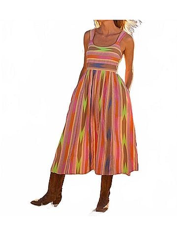 Nic + Zoe Heat Wave Sadie Midi Dress in Pink Multi Pastel (view 2)