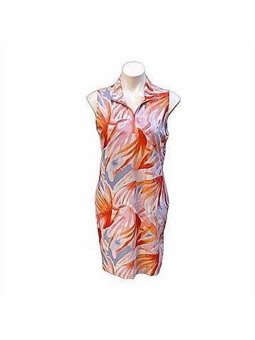 Tribal Women's Coral Orchid Sports Performance Tropical Print Dress in Multi (view 1)