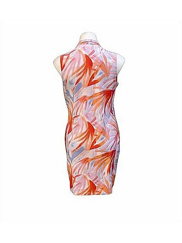 Tribal Women's Coral Orchid Sports Performance Tropical Print Dress in Multi (view 2)