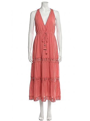 Elan Flowy Vneck Maxi Dress in Bright Pink (view 1)