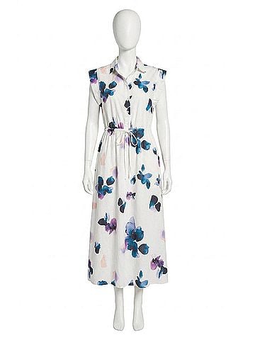 Lilla P Gusset Sleeve Maxi Dress in Orchid Print (view 1)