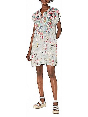 Johnny Was Paityn Embroidered Floral Mini Dress in Multi (view 2)