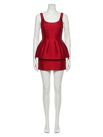 Amanda Uprichard Empire Mini Dress in Red (view 1)