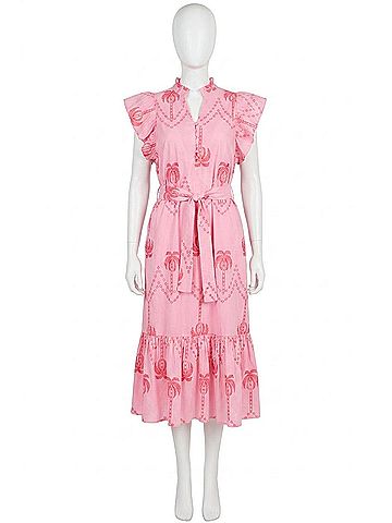 Entro Chelsea Midi Dress in Pink (view 1)