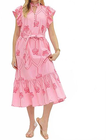 Entro Chelsea Midi Dress in Pink (view 2)