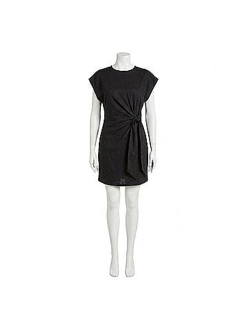 Elan Side Tie Mini Dress in Black (view 1)