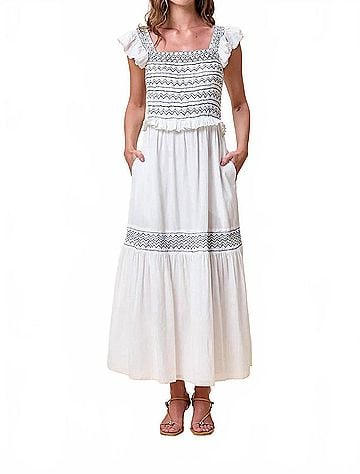 Cleobella Ginevra Dress in Blue/ White (view 2)